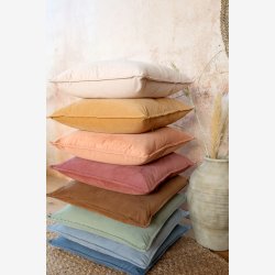 Chic Antique - Aix Pudebetrk i Velour, Nougat Brun 50 x 50 cm.