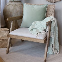 Chic Antique - Aix Pudebetrk i Velour, Verte Grn, 50 x 50 cm.