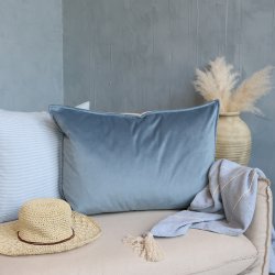 Chic Antique - Aix Pudebetrk Velour Ocean Blue 50 x 70 cm. 