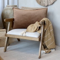 Chic Antique - Aix Pudebetrk i Velour, Nougat Brun, 50 x 70 cm.