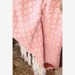 Chic Antique - Aix Plaid af overskudsgarn Raspberry 150 x 130 cm. 