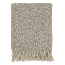 Chic Antique - Aix Plaid af overskudsgarn Leopard mnstret 150 x 130 cm. 