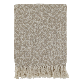 Chic Antique - Aix Plaid af overskudsgarn Leopard mnstret 150 x 130 cm. 