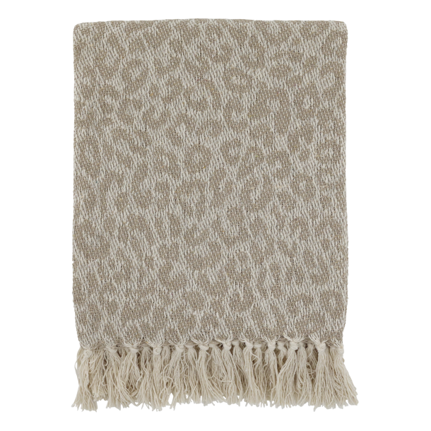 Chic Antique - Aix Plaid af overskudsgarn Leopard mnstret 150 x 130 cm. 