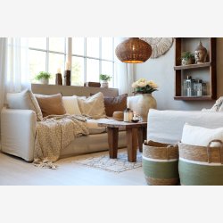 Chic Antique - Aix Plaid af overskudsgarn Leopard mnstret 150 x 130 cm. 