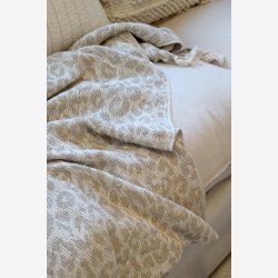 Chic Antique - Aix Plaid af overskudsgarn Leopard mnstret 150 x 130 cm. 