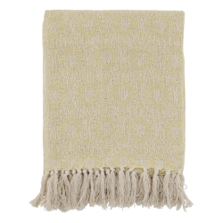 Chic Antique - Aix Plaid af overskudsgarn Solgul 150 x 130 cm.