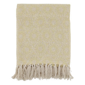 Chic Antique - Aix Plaid af overskudsgarn Solgul 150 x 130 cm.