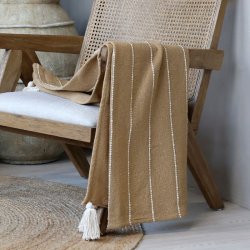 Chic Antique - Aix Plaid af overskudsgarn Honning Gul 150 X 130 cm.