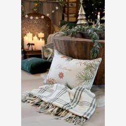 Chic Antique - Aix Paid af overskudsgarn m. tern, L150/B130 cm Oliven