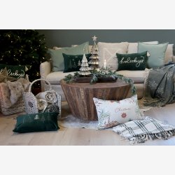 Chic Antique - Aix Paid af overskudsgarn m. tern, L150/B130 cm Oliven