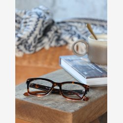 Chic Antique - L�sebriller Gulddekoration Mocca/sort Inklusive etui