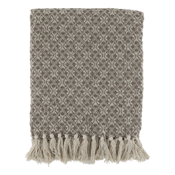 Chic Antique - Aix Plaid af overskudsgarn, L150/B130 cm, Latte og creme