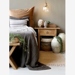 Chic Antique - Aix Plaid af overskudsgarn, L150/B130 cm, Latte og creme