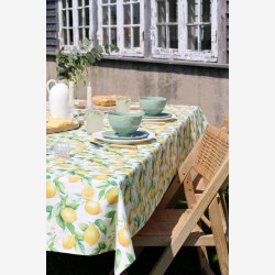Chic Antique - Aix Dug m/citroner Hvid L240xB140 cm.