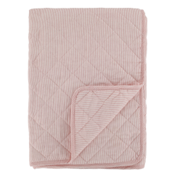 Chic Antique - Aix Quilt m. m�lkedrengestriber Rosa/hvid L180xB130 cm.