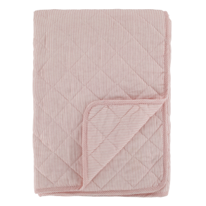 Chic Antique - Aix Quilt m. m�lkedrengestriber Rosa/hvid L180xB130 cm.