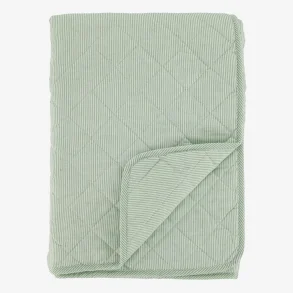 Chic Antique - Aix Quilt m. m�lkedrengestriber Gr�n/hvid L180xB130 cm.