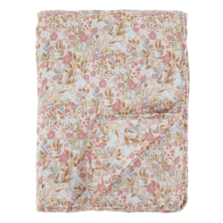 Chic Antique - Aix Quilt m. blomster Rosa/himmelbl� L180xB130 cm.