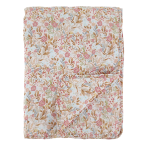 Chic Antique - Aix Quilt m. blomster Rosa/himmelbl� L180xB130 cm.