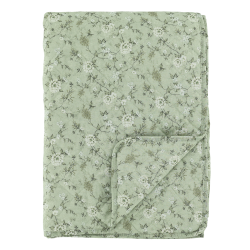 Chic Antique - Aix Quilt m. blomster Gr�n/creme L180xB130 cm.