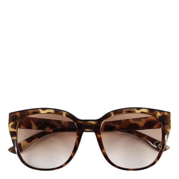 Chic Antique - Solbriller m. styrke Leopardprint/Simili Mokka/sort Inklusive etui