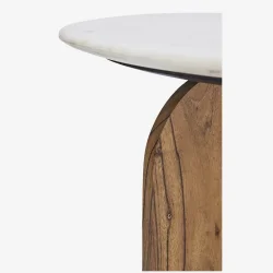 Madam Stoltz - Kaffebord i akacietr og marmor, D:50x43 cm