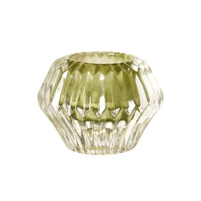 Speedtsberg - Lysestage vendbar t/fyrfadslys eller kronelys glas Grn H: 7 : 9cm