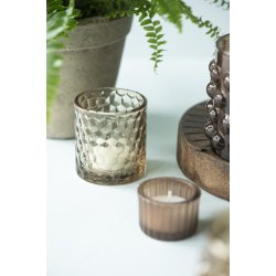 Ib Laursen | Fyrfadsstage glas i brun