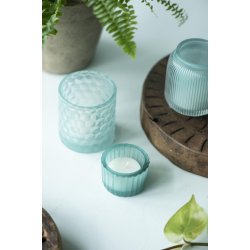 Ib Laursen | Fyrfadsstage glas i aqua