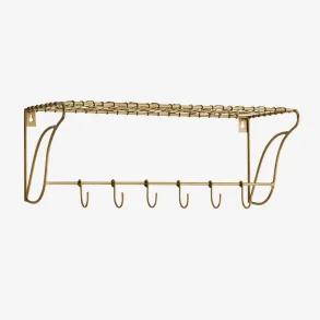 Madam Stoltz - Metal hylde med knager