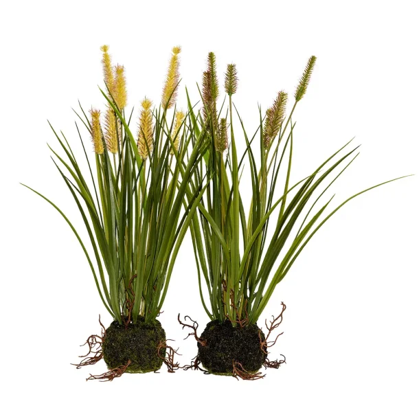 Speedtsberg - Kunstig gr�s m/rod 2 ass. H45cm, Gr�n/Gul