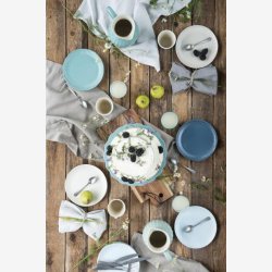 Ib Laursen - Frokosttallerken Mynte Aqua Haze H2/19,5cm. 2 Sortering