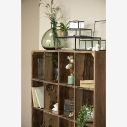 Ib Laursen glasske m/lg antik sort B: 21,5 H: 7,3 L: 21,5cm.