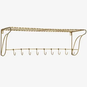 Madam Stoltz - Metal hylde med knager