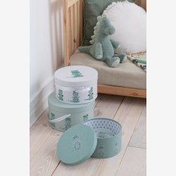 J-Line - Rund Opbevaringskasse m/drage motiv - Flere St�rrelser