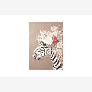 Speedtsberg - Lei billede/maleri Zebra m/blomster 50 x 70 cm.