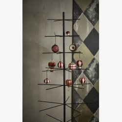 Speedtsberg - Julekugle, luftballon m. lille figur H8cm, Rd, Champagne - Flere varianter