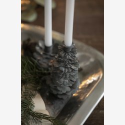 Ib Laursen bakke firkantet m/bladmnster "slv" B: 28 L: 43,5cm.