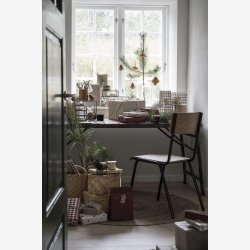 Ib Laursen glasske m/lg messing look B: 21,5 H: 7,3 L: 21,5cm.