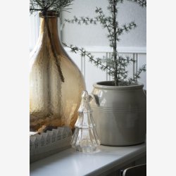 Stillenat juletr i glas m/hul i bunden H: 20 : 9,5cm.