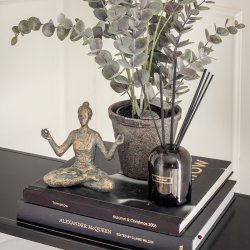 Speedtsberg - Figur Yoga damer st m/2 stk. Antik guld B:13 D: 8 H: 18 cm.