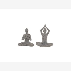 Speedtsberg - Figur Yoga damer st m/2 stk. Antik gr B: 13 D: 8 H:18 cm.