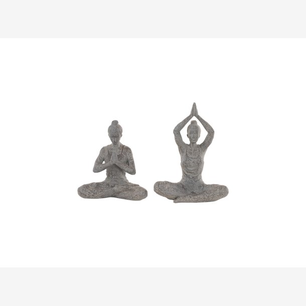 Speedtsberg - Figur Yoga damer st m/2 stk. Antik gr B: 13 D: 8 H:18 cm.