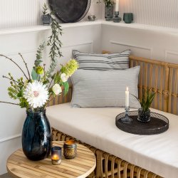 Speedtsberg - Lysestage vendbar t/kronelys eller fyrfadslys glas Bl H: 9 : 8cm.