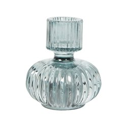 Speedtsberg - Lysestage vendbar t/kronelys eller fyrfadslys glas Bl H: 9 : 8cm.