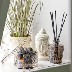 Speedtsberg - glaskrukke m/lg harlekin mnster 11x14cm gr