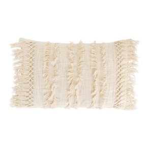 Speedtsberg - Pude m/frynser inkl. dun fyld Beige 35 x 55cm