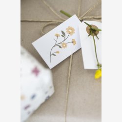 Ib Laursen til/fra kort pk. m/8 ass. blomster kort B: 3,3 H: 6 cm.