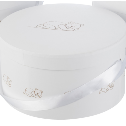 J-LINE - Kasser Runde Hvid m/bjrne motiv, flere strrelser